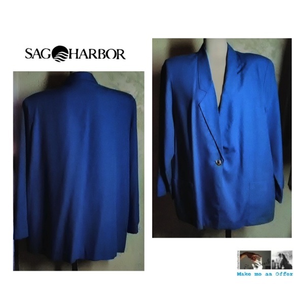 Sag Harbor New Bright Blue Summer Blazer - Picture 1 of 5